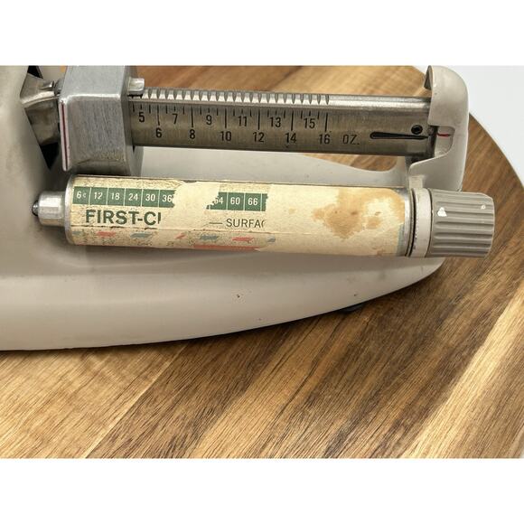 Vintage Pitney-Bowes Mechanical Postal Scale 16 oz Rate Roller USA Made MCM - Picture 4 of 12